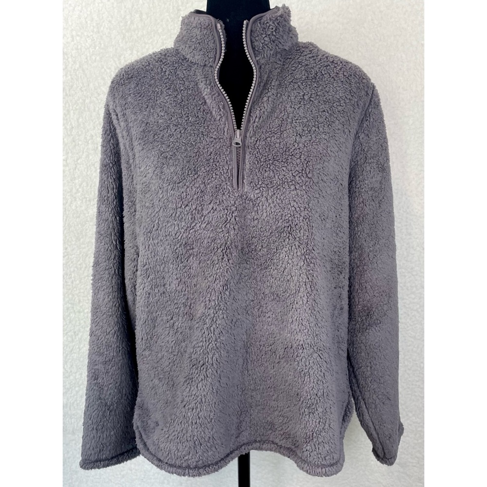 (NWT) H&M • Dusty Purple Quarter-Zip Sherpa Fleece Jacket, M - Picture 2 of 12
